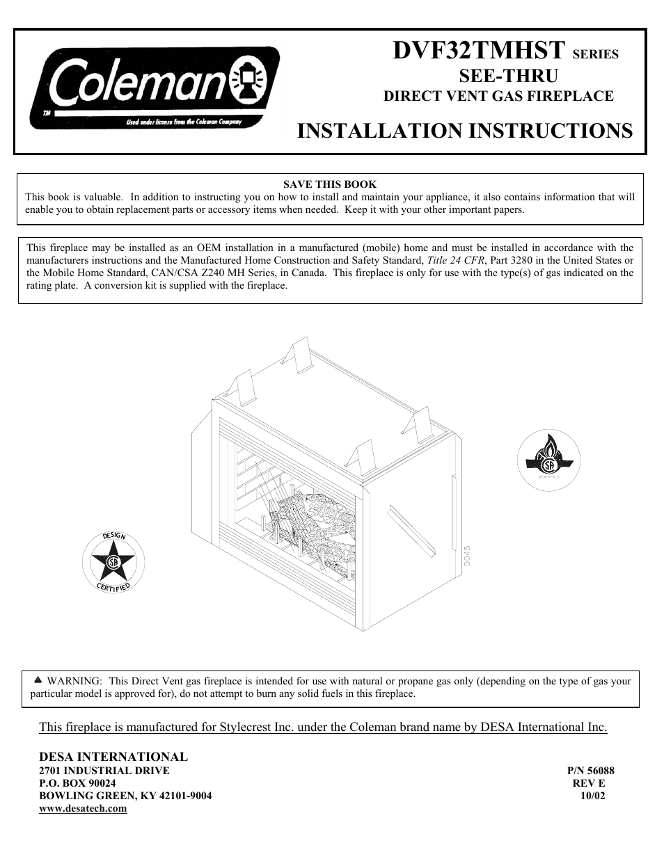 Desa DVF32TMHST User Manual | 21 pages