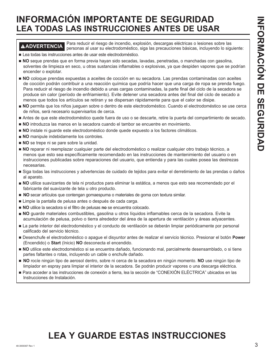 Información de seguridad, Lea todas las instrucciones antes de usar | Napoleon 48 Inch Phantom Rogue SE 425 Propane Grill Owner Guide User Manual | Page 17 / 28