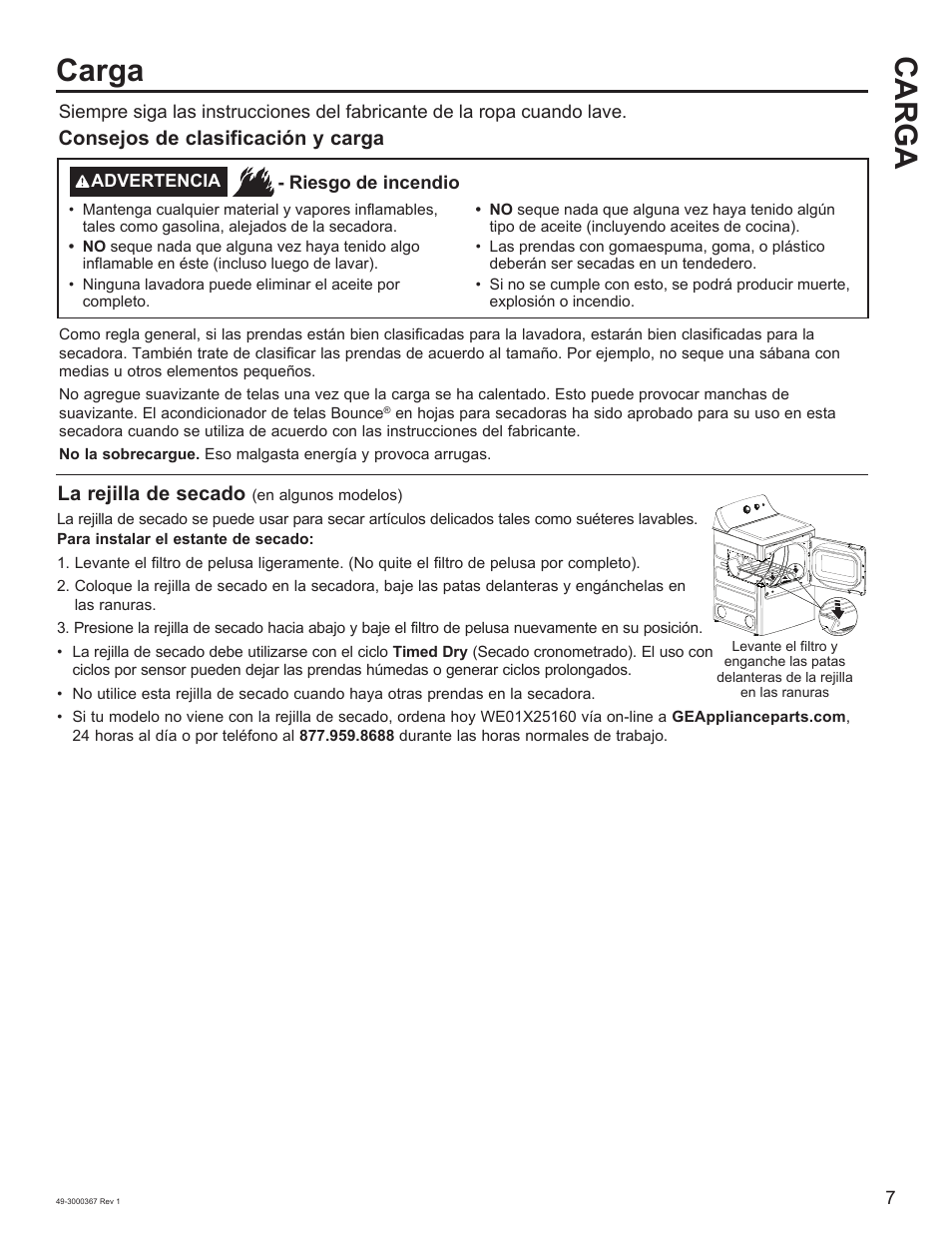 Carga carga, Consejos de clasificación y carga, La rejilla de secado | Napoleon 48 Inch Phantom Rogue SE 425 Propane Grill Owner Guide User Manual | Page 21 / 28