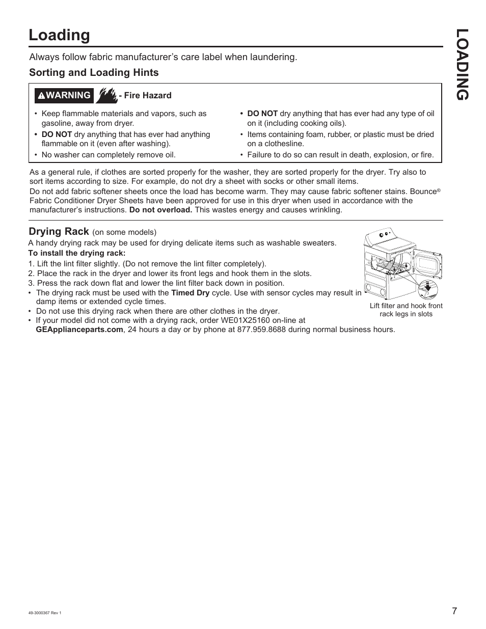 Loading loading, Drying rack, Sorting and loading hints | Napoleon 48 Inch Phantom Rogue SE 425 Propane Grill Owner Guide User Manual | Page 7 / 28