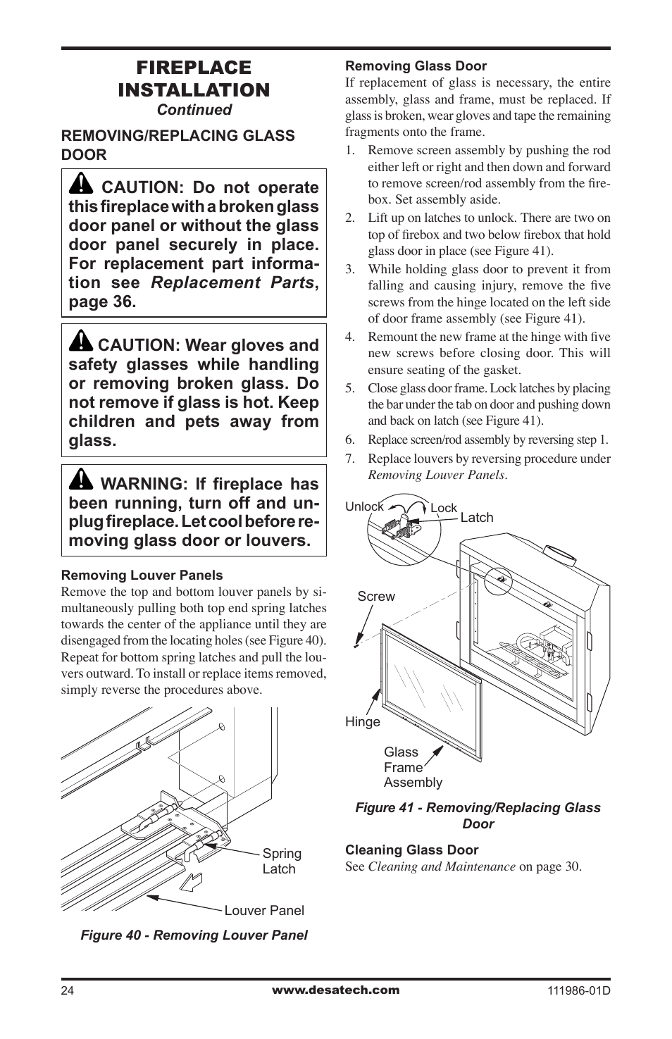 Fireplace installation | Desa (V)T32N SERIES User Manual | Page 24 / 40