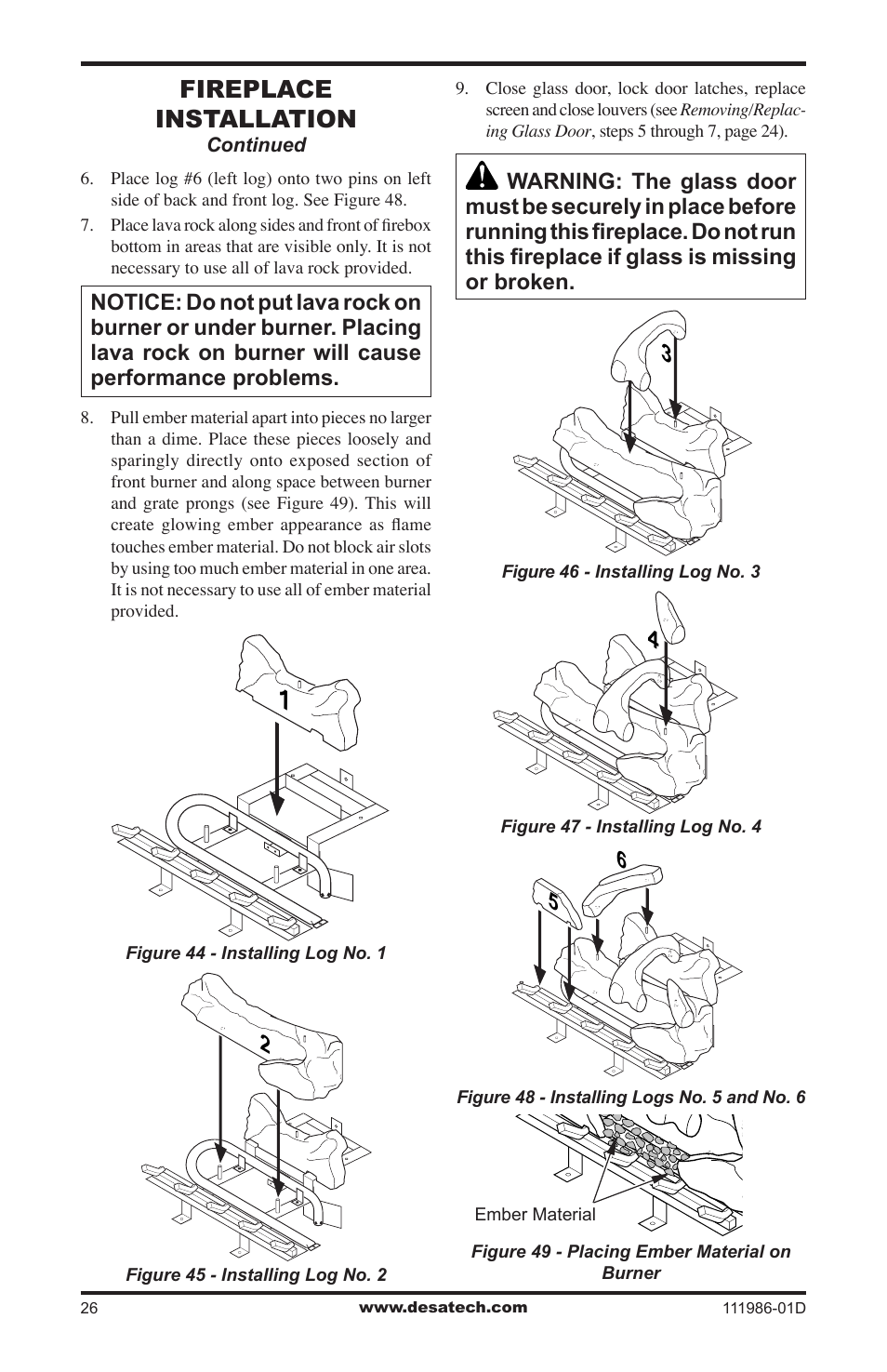Fireplace installation | Desa (V)T32N SERIES User Manual | Page 26 / 40