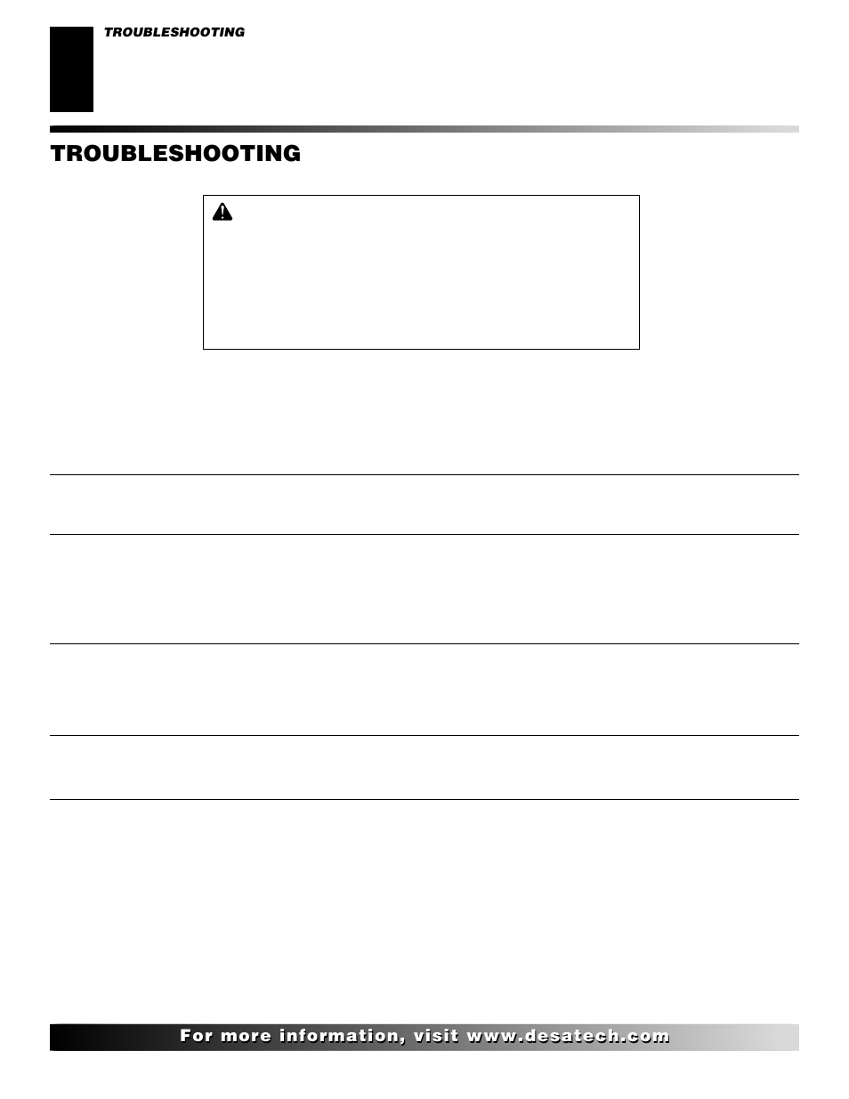 Troubleshooting, Continued | Desa SL30NT/SL30PT User Manual | Page 16 / 26