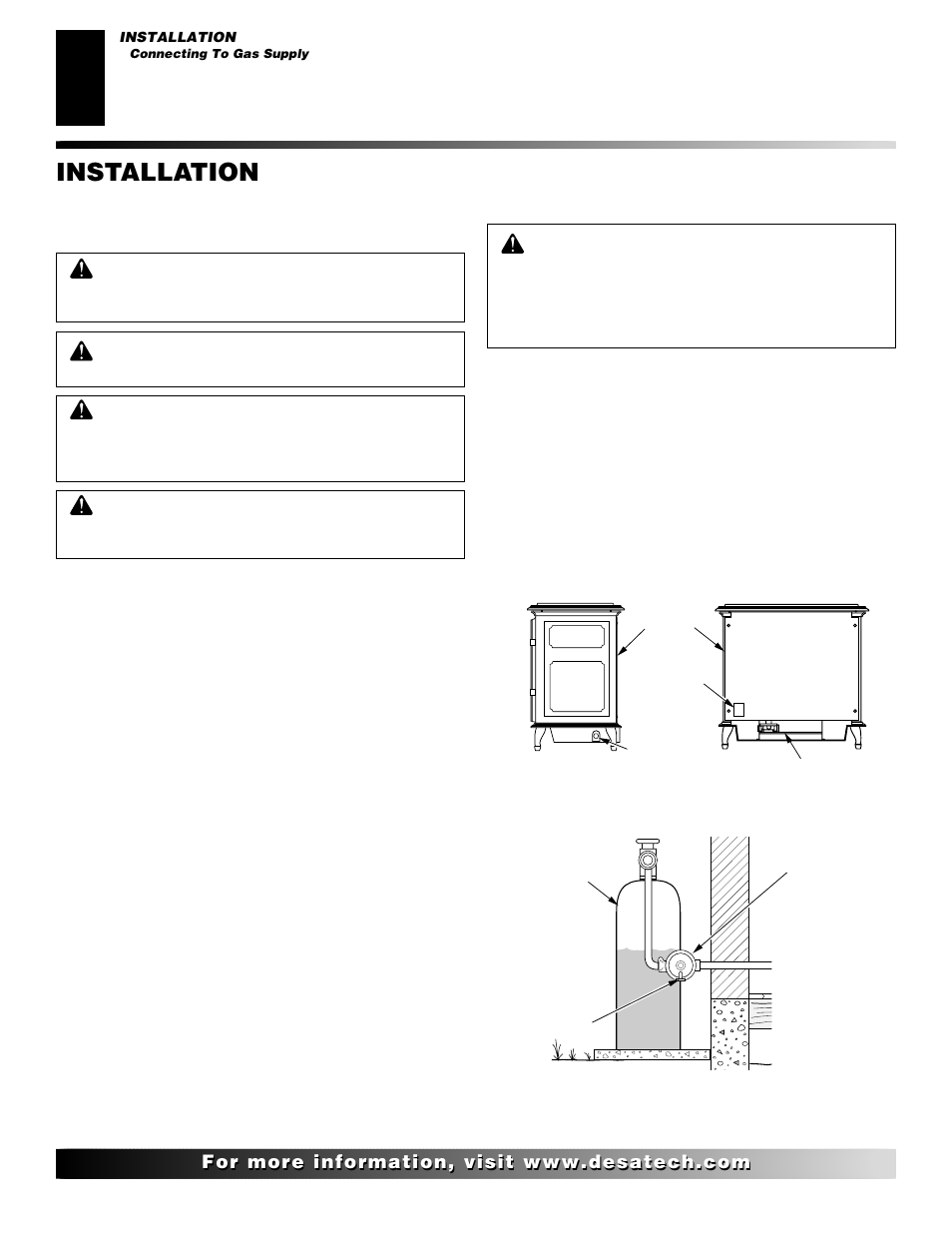 Installation, Continued | Desa SL30NT/SL30PT User Manual | Page 8 / 26