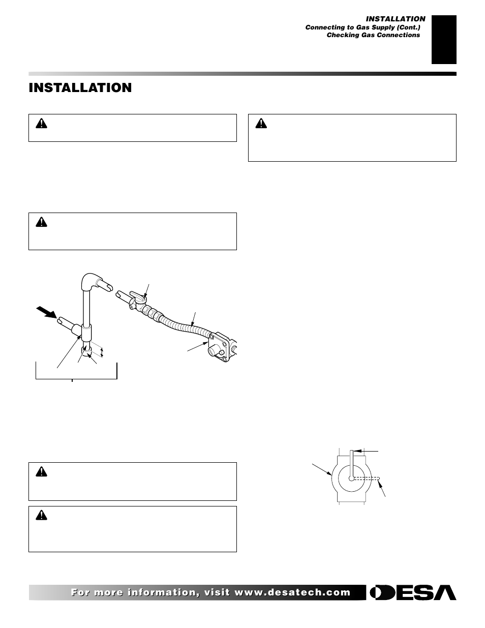 Installation, Continued | Desa SL30NT/SL30PT User Manual | Page 9 / 26