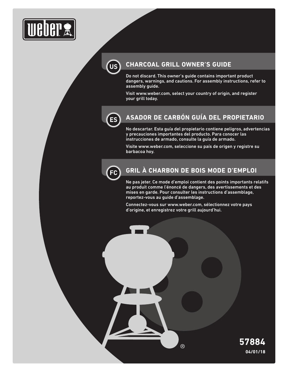 weber Performer 22 Inch Performer® Deluxe Charcoal Grill Owner's Manual User Manual | 32 pages