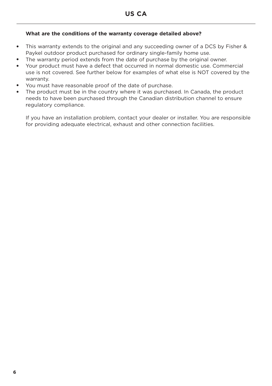 Us ca | DCS Series 7 48 Inch Built-In Gas Grill Service and Warranty User Manual | Page 8 / 24