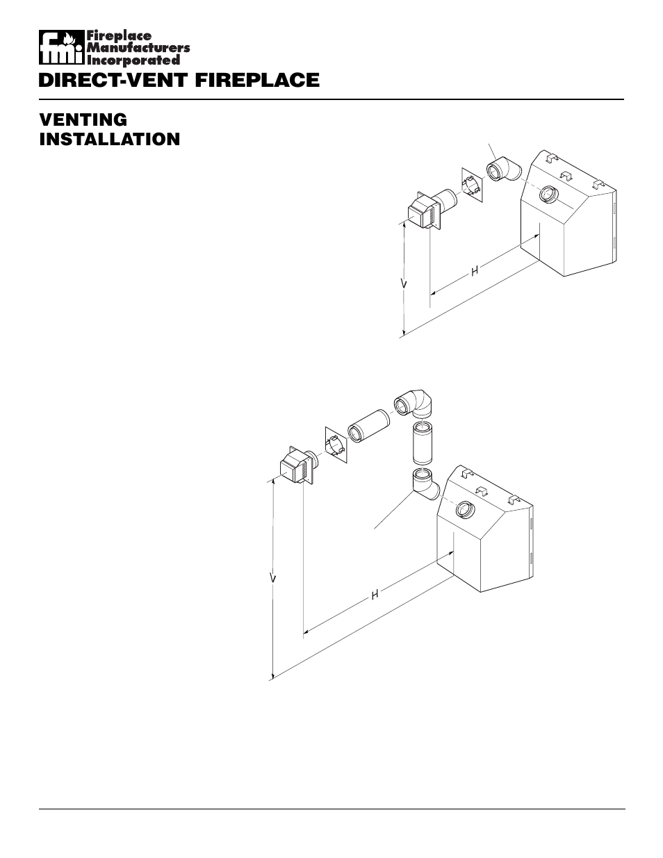 Direct-vent fireplace, Venting installation, Continued | Desa DVFE34 User Manual | Page 10 / 36