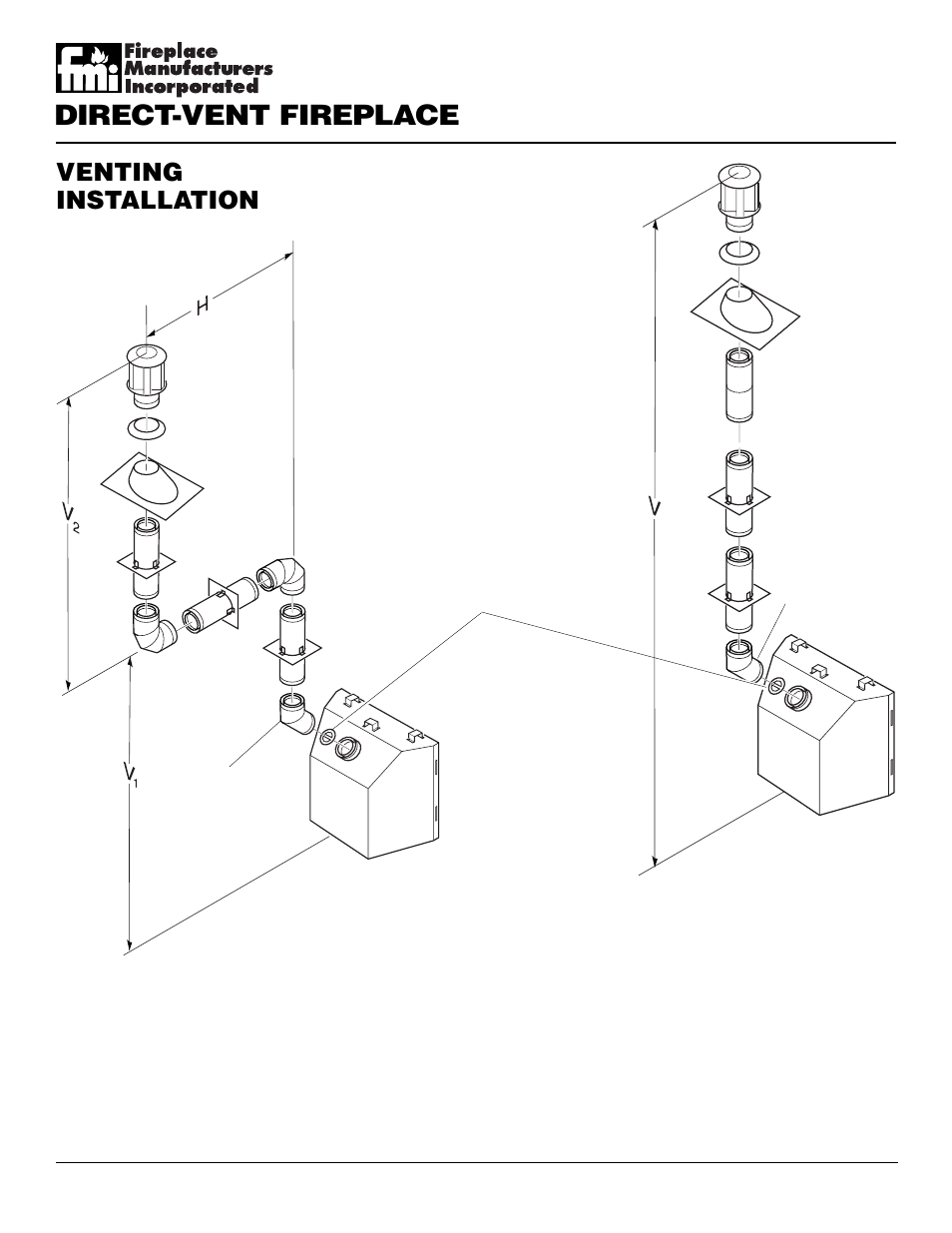 Direct-vent fireplace, Venting installation, Continued | Desa DVFE34 User Manual | Page 14 / 36