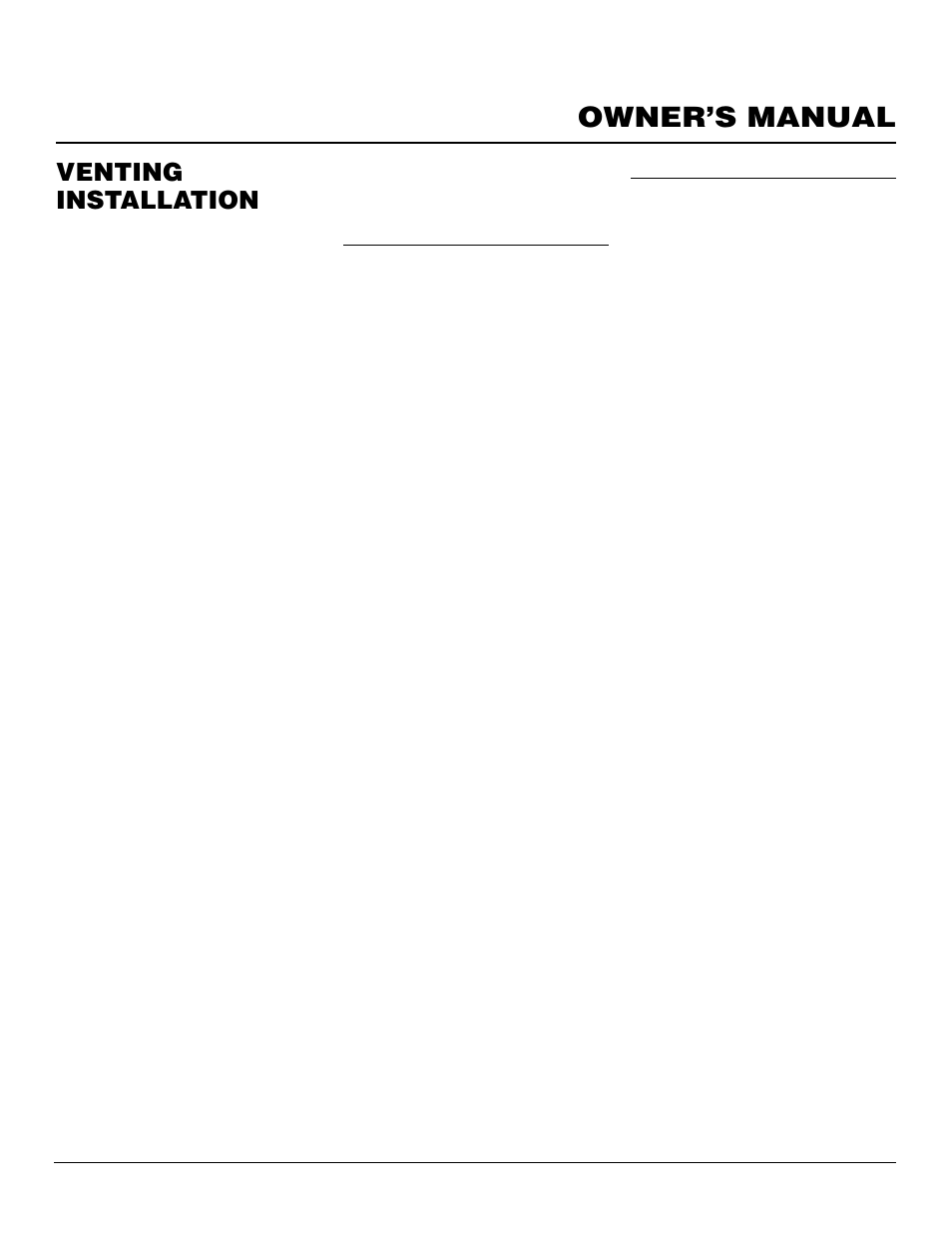 Owner’s manual, Venting installation, Continued | Desa DVFE34 User Manual | Page 15 / 36