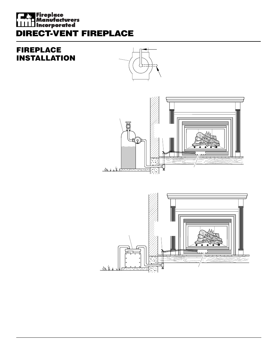 Direct-vent fireplace, Fireplace installation, Continued | Desa DVFE34 User Manual | Page 20 / 36