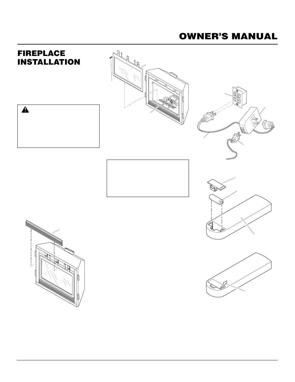 Owner’s manual, Fireplace installation, Continued | Desa DVFE34 User Manual | Page 21 / 36
