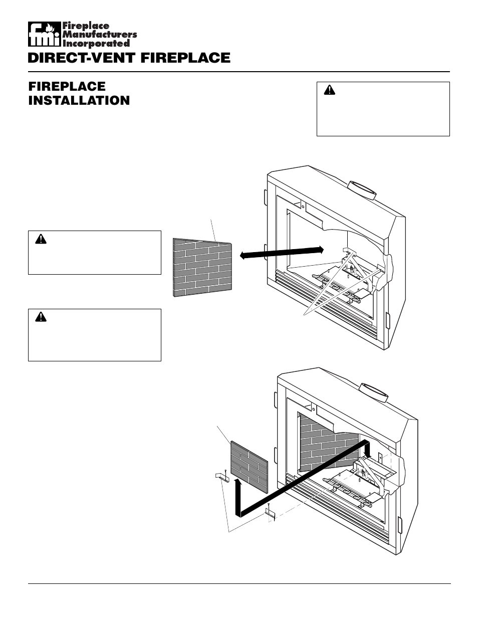 Direct-vent fireplace, Fireplace installation, Continued | Desa DVFE34 User Manual | Page 22 / 36