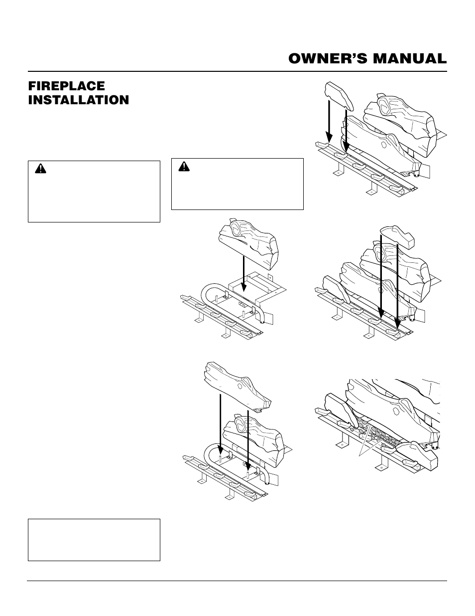 Owner’s manual, Fireplace installation | Desa DVFE34 User Manual | Page 23 / 36