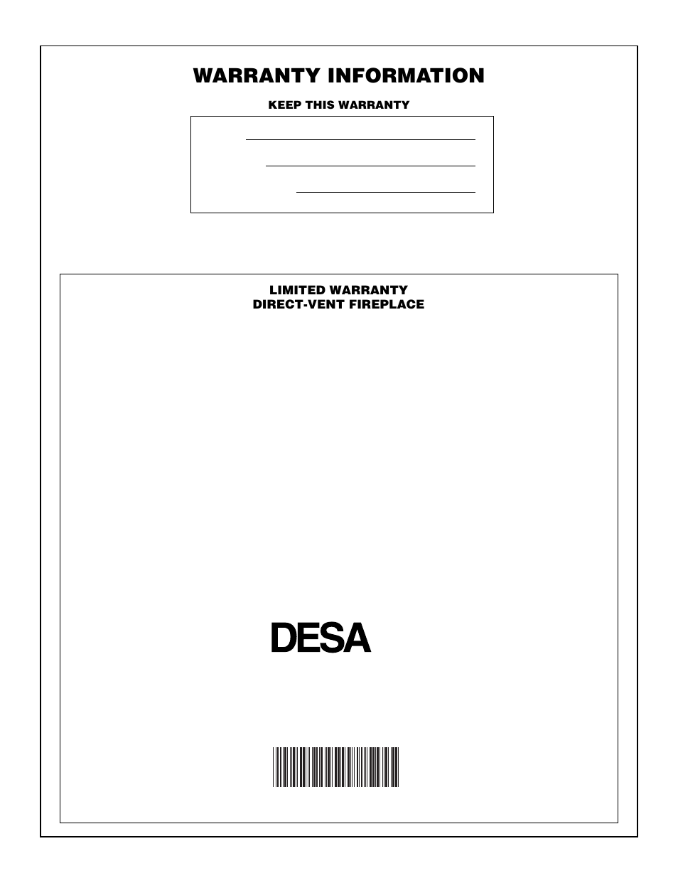 Warranty information | Desa DVFE34 User Manual | Page 36 / 36