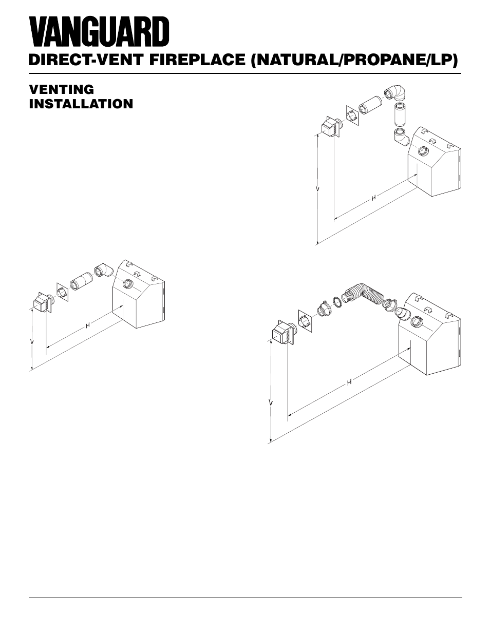 Direct-vent fireplace (natural/propane/lp), Venting installation, Continued | Desa BDV37N/P User Manual | Page 10 / 42