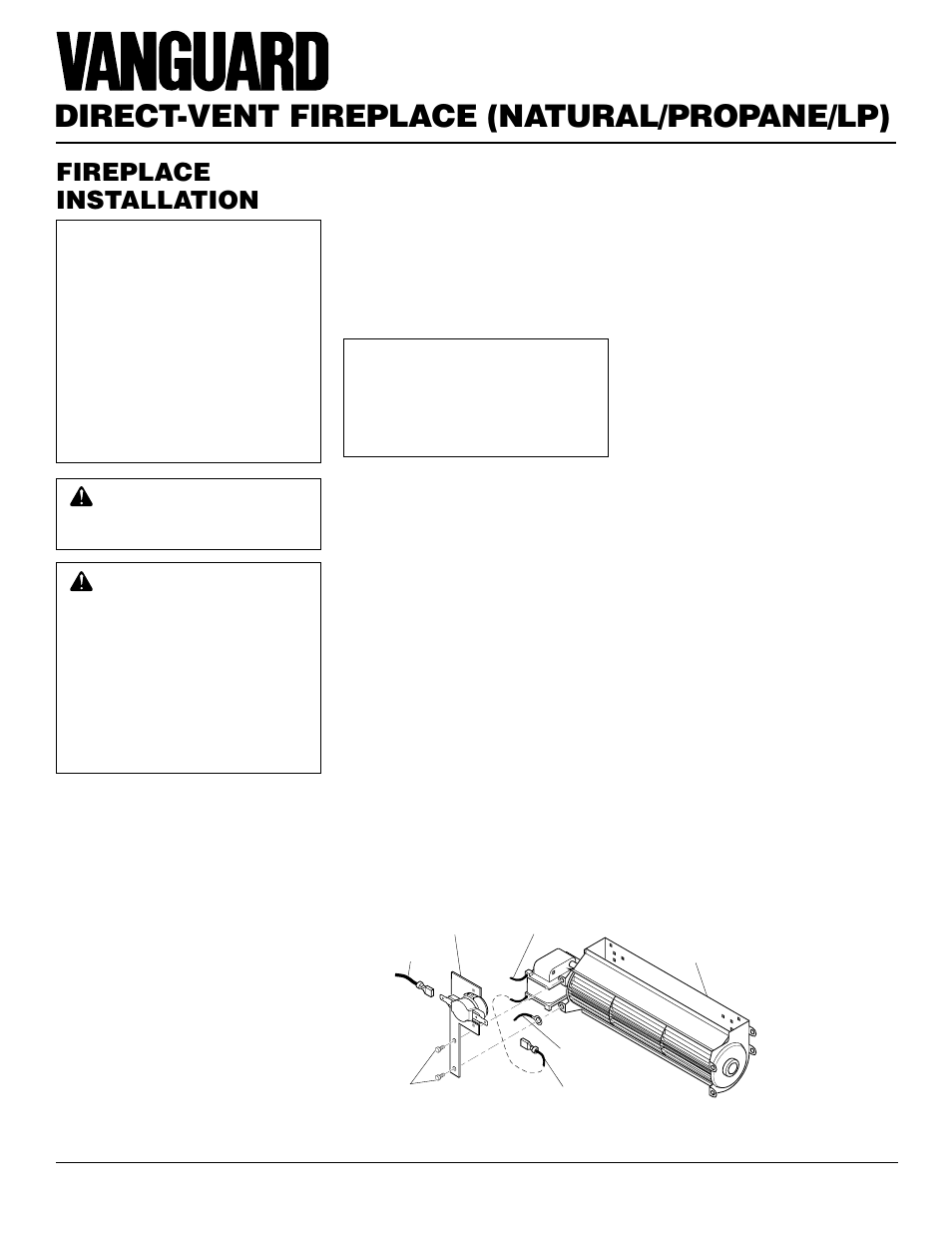 Direct-vent fireplace (natural/propane/lp), Fireplace installation | Desa BDV37N/P User Manual | Page 16 / 42