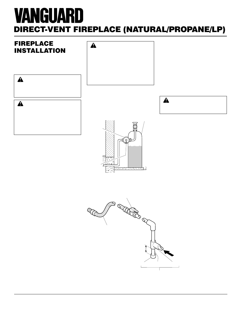 Direct-vent fireplace (natural/propane/lp), Fireplace installation, Continued | Desa BDV37N/P User Manual | Page 18 / 42