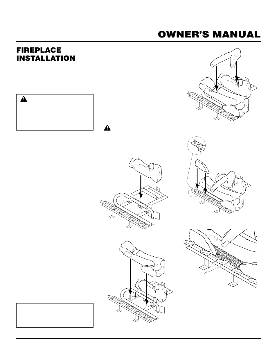Owner’s manual, Fireplace installation | Desa BDV37N/P User Manual | Page 23 / 42