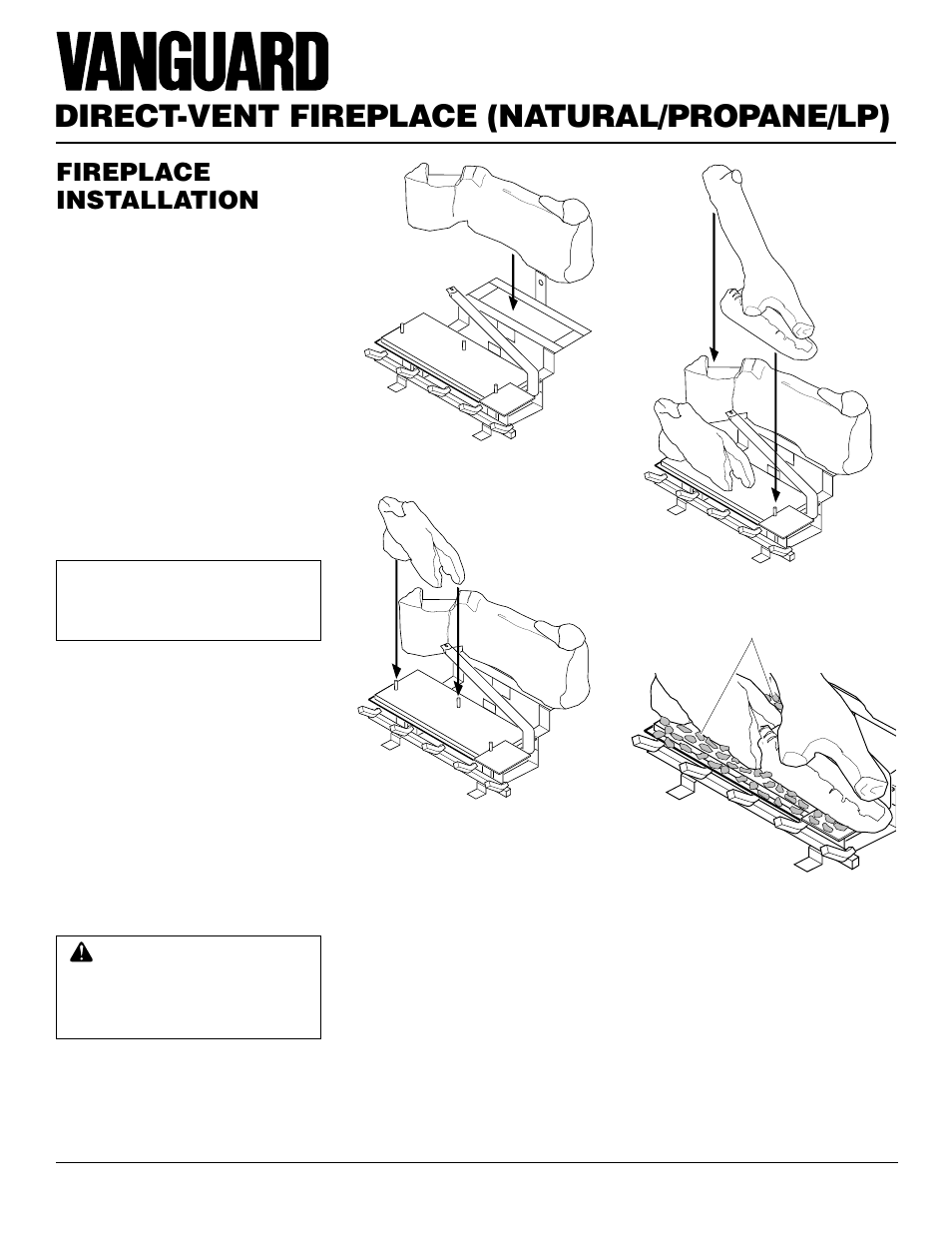 Direct-vent fireplace (natural/propane/lp), Fireplace installation, Continued | Desa BDV37N/P User Manual | Page 24 / 42