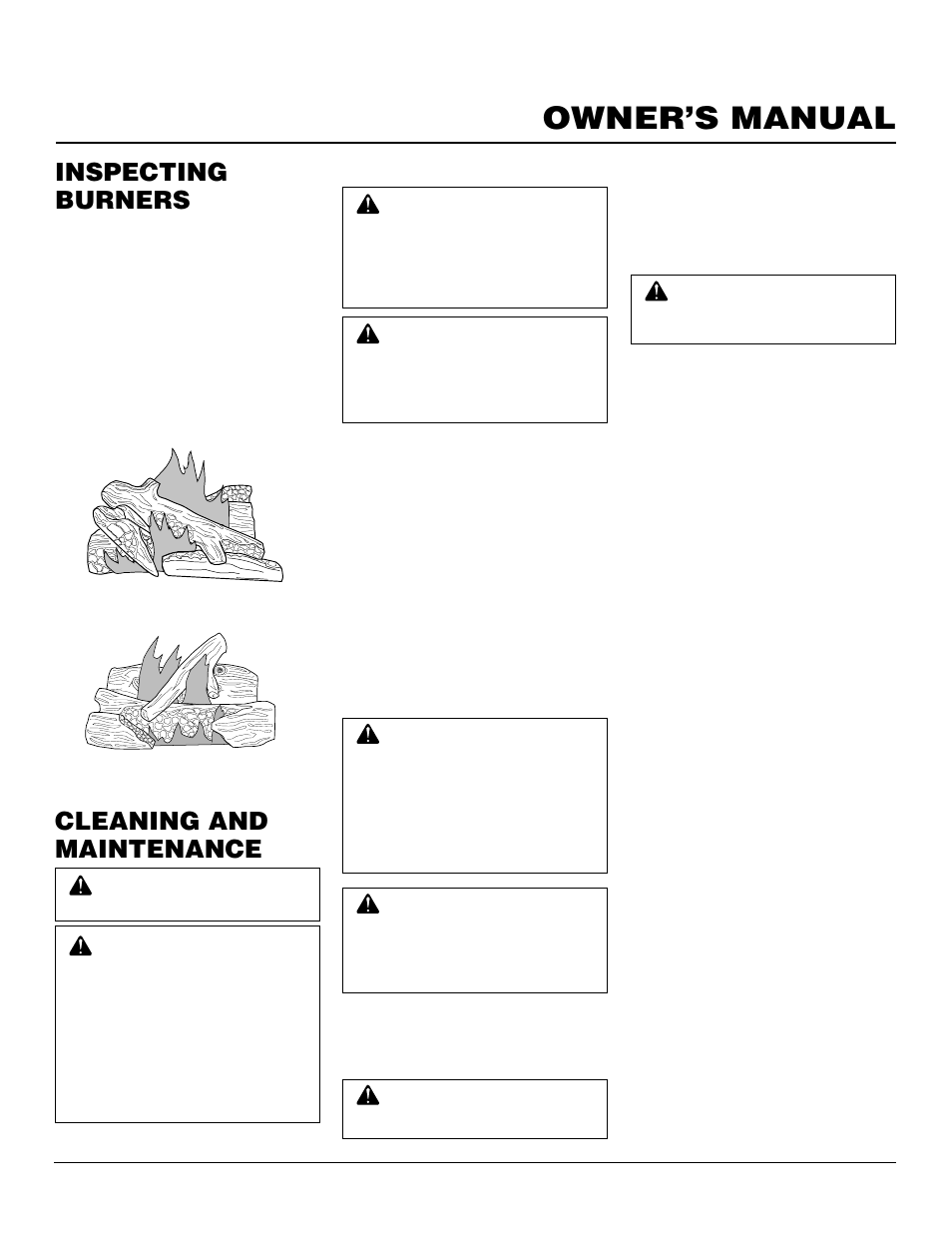 Owner’s manual, Cleaning and maintenance, Inspecting burners | Desa BDV37N/P User Manual | Page 27 / 42