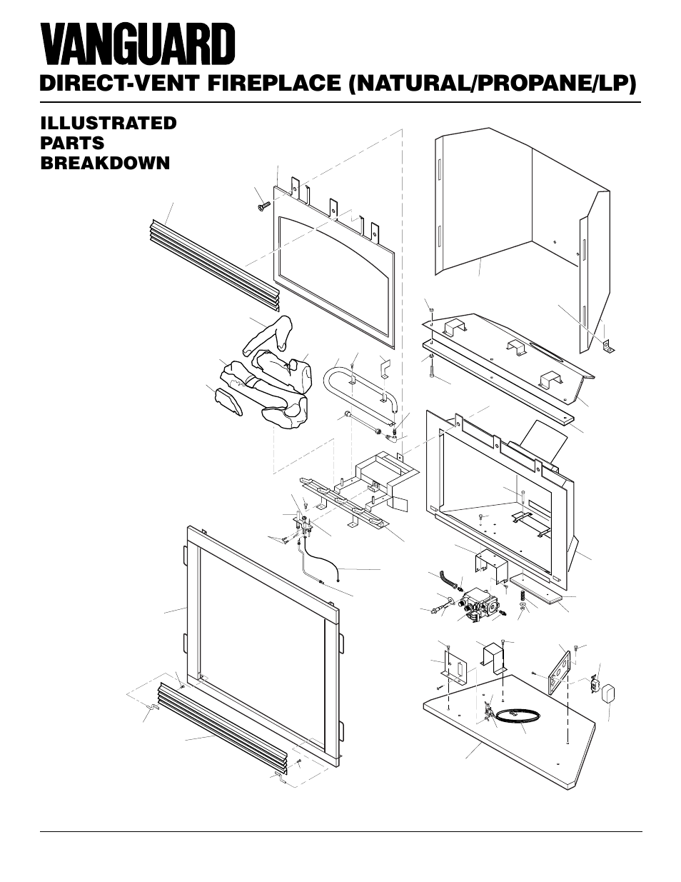 Direct-vent fireplace (natural/propane/lp), Illustrated parts breakdown | Desa BDV37N/P User Manual | Page 34 / 42