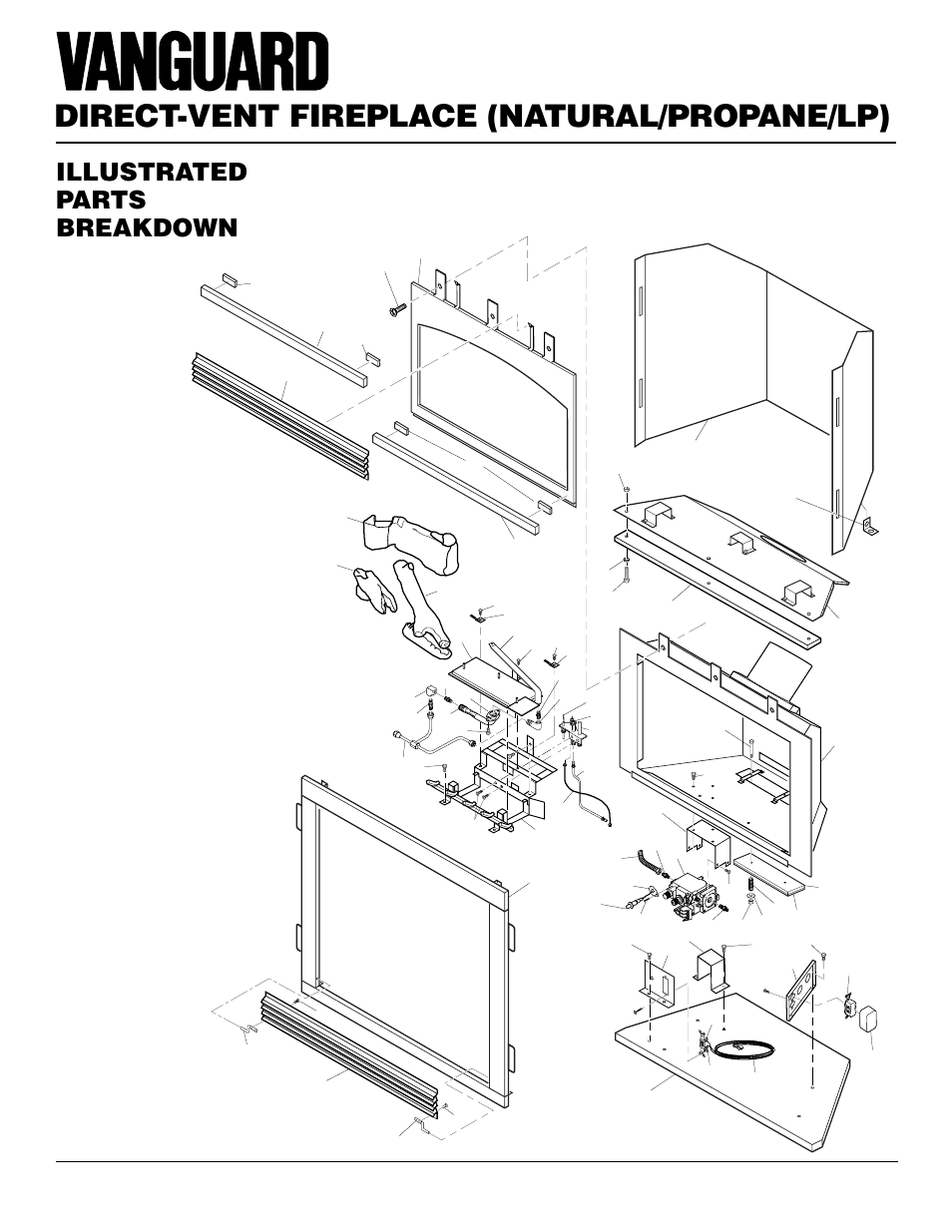 Direct-vent fireplace (natural/propane/lp), Illustrated parts breakdown | Desa BDV37N/P User Manual | Page 38 / 42