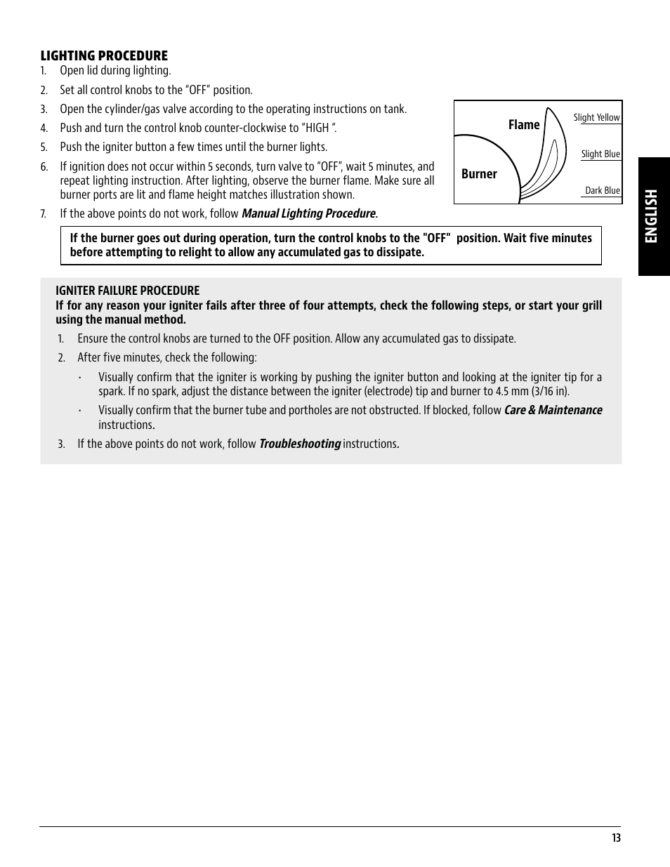 English | Pit Boss 45 Inch Portable Gas Grill Owners Guide User Manual | Page 13 / 40