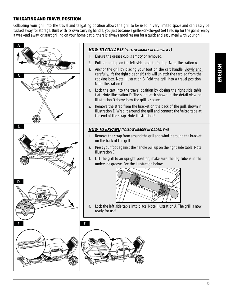 English | Pit Boss 45 Inch Portable Gas Grill Owners Guide User Manual | Page 15 / 40