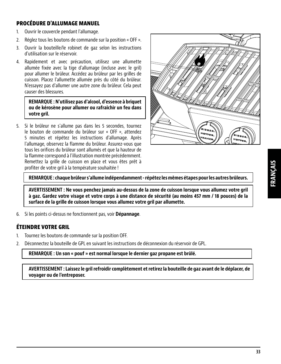 Français | Pit Boss 45 Inch Portable Gas Grill Owners Guide User Manual | Page 33 / 40