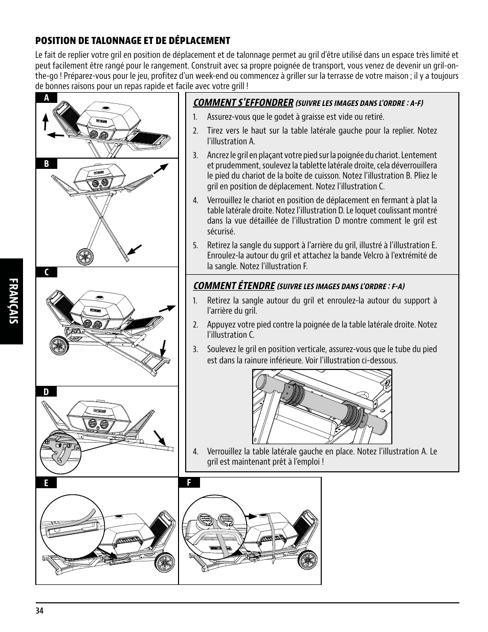 Français | Pit Boss 45 Inch Portable Gas Grill Owners Guide User Manual | Page 34 / 40