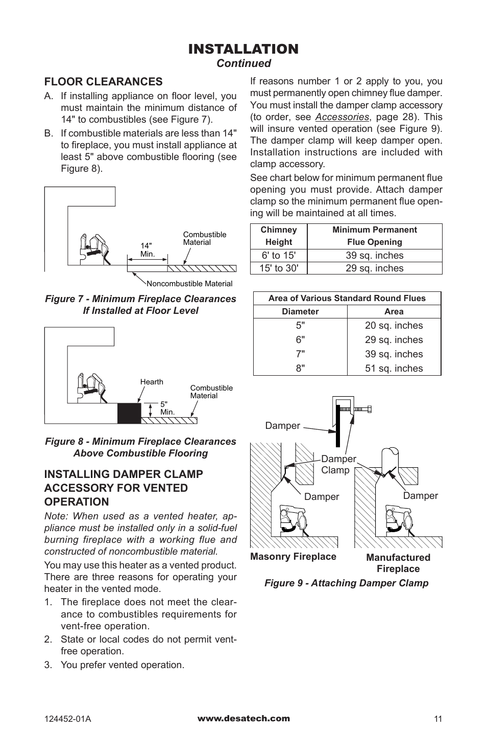 Installation | Desa VyS18NC User Manual | Page 11 / 32