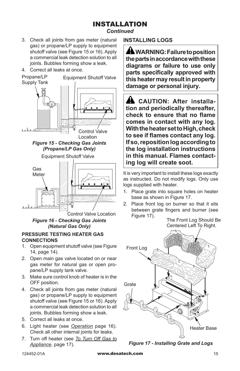 Installation | Desa VyS18NC User Manual | Page 15 / 32