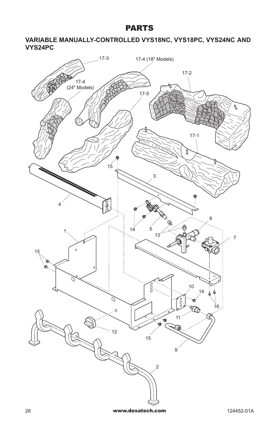 Parts | Desa VyS18NC User Manual | Page 26 / 32