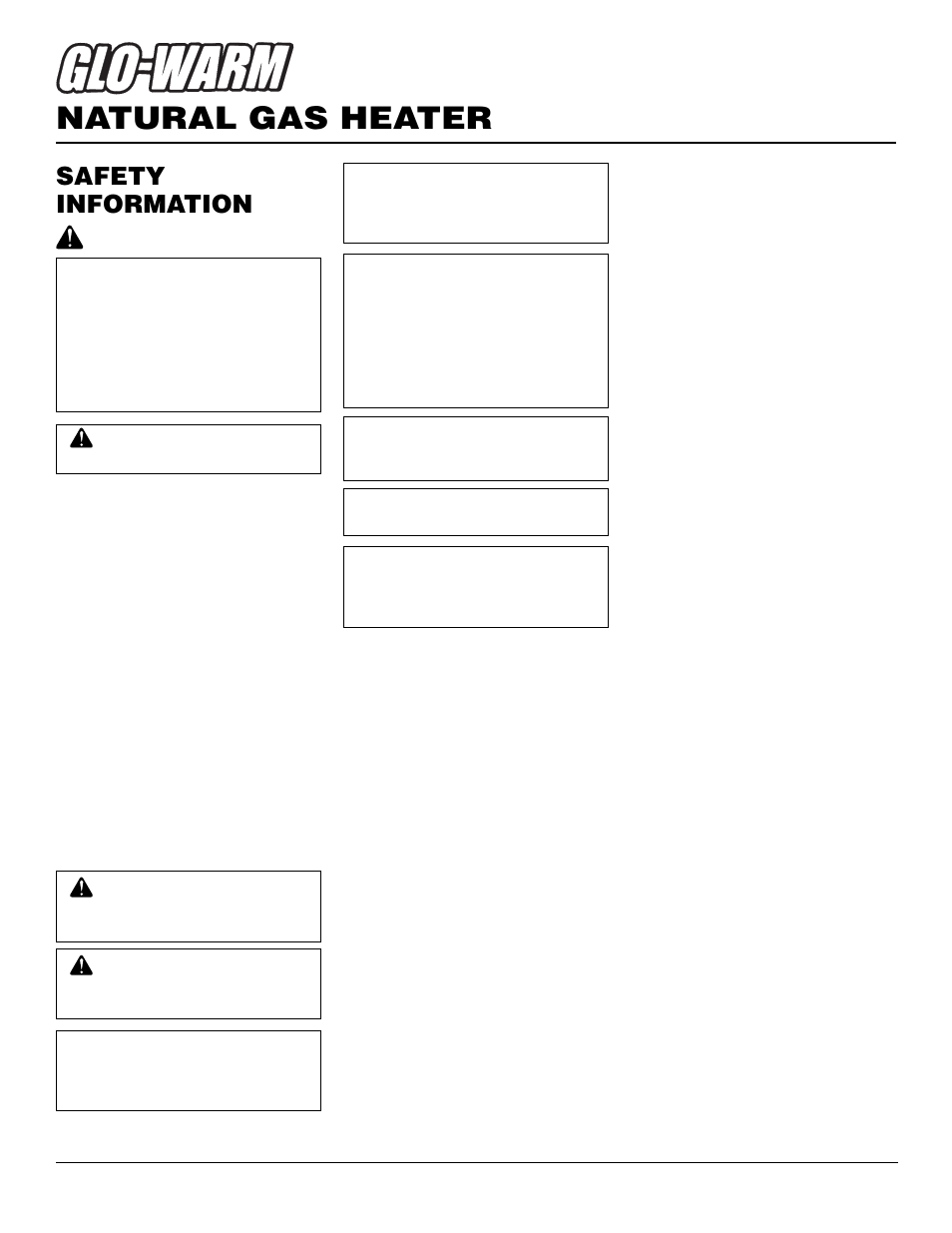 Natural gas heater, Safety information | Desa FA-10BA User Manual | Page 2 / 26