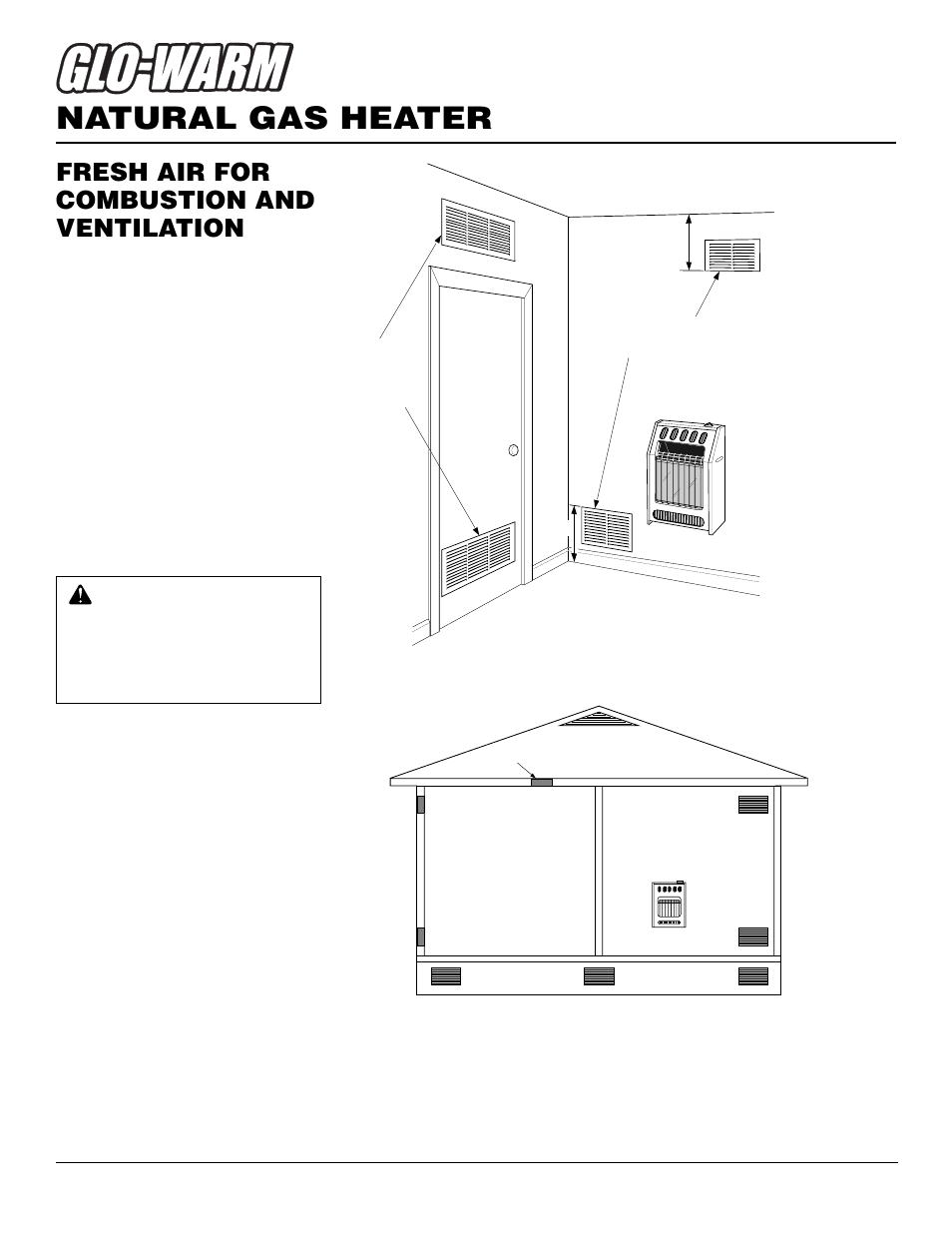 Natural gas heater, Fresh air for combustion and ventilation, Continued | Ventilation air | Desa FA-10BA User Manual | Page 6 / 26