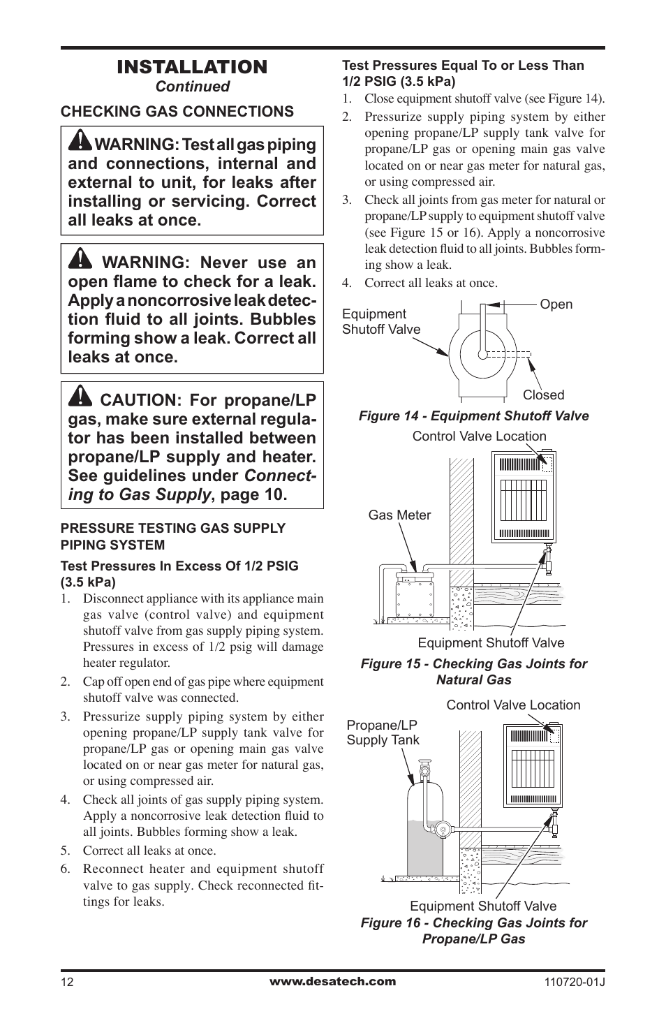 Installation | Desa VN600BA User Manual | Page 12 / 28