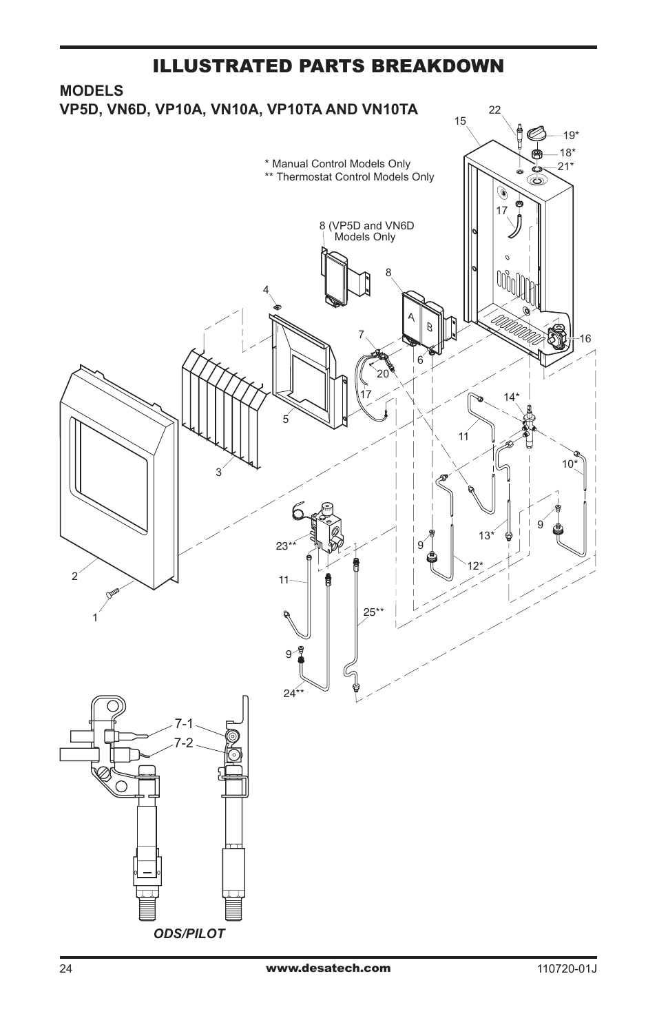 Illustrated parts breakdown | Desa VN600BA User Manual | Page 24 / 28