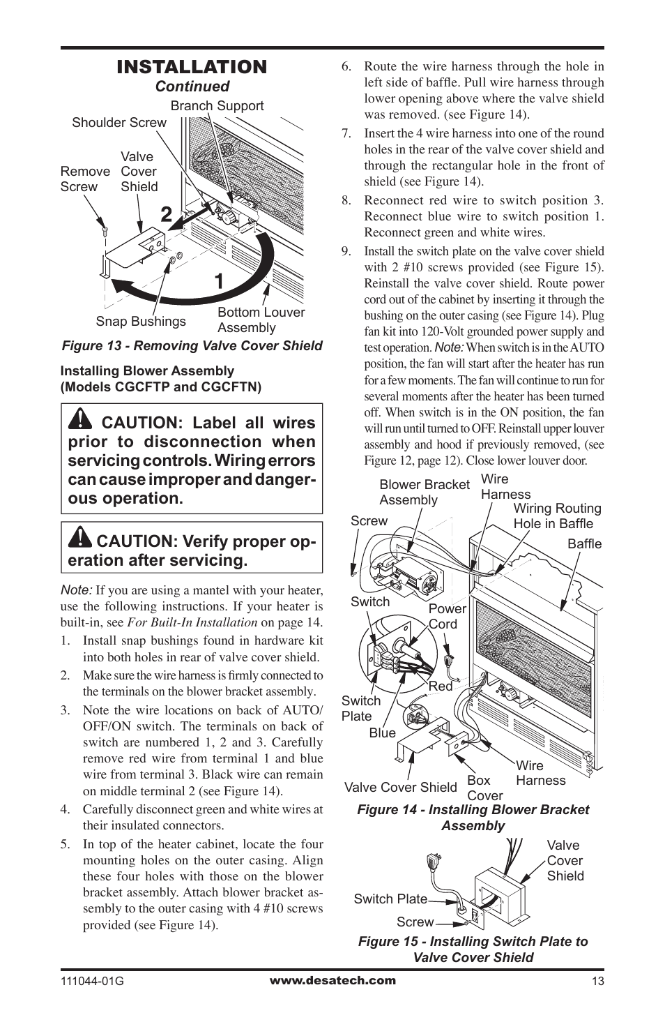 Installation | Desa CGCFTN User Manual | Page 13 / 32
