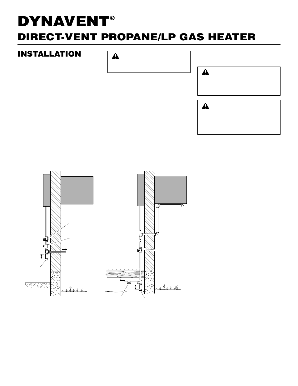 Dynavent, Direct-vent propane/lp gas heater, Installation | Desa DNV25PB User Manual | Page 10 / 30