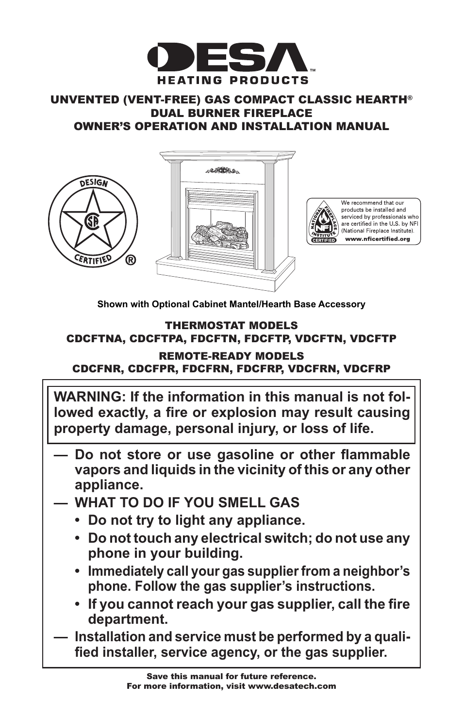 Desa DCFTNA User Manual | 48 pages