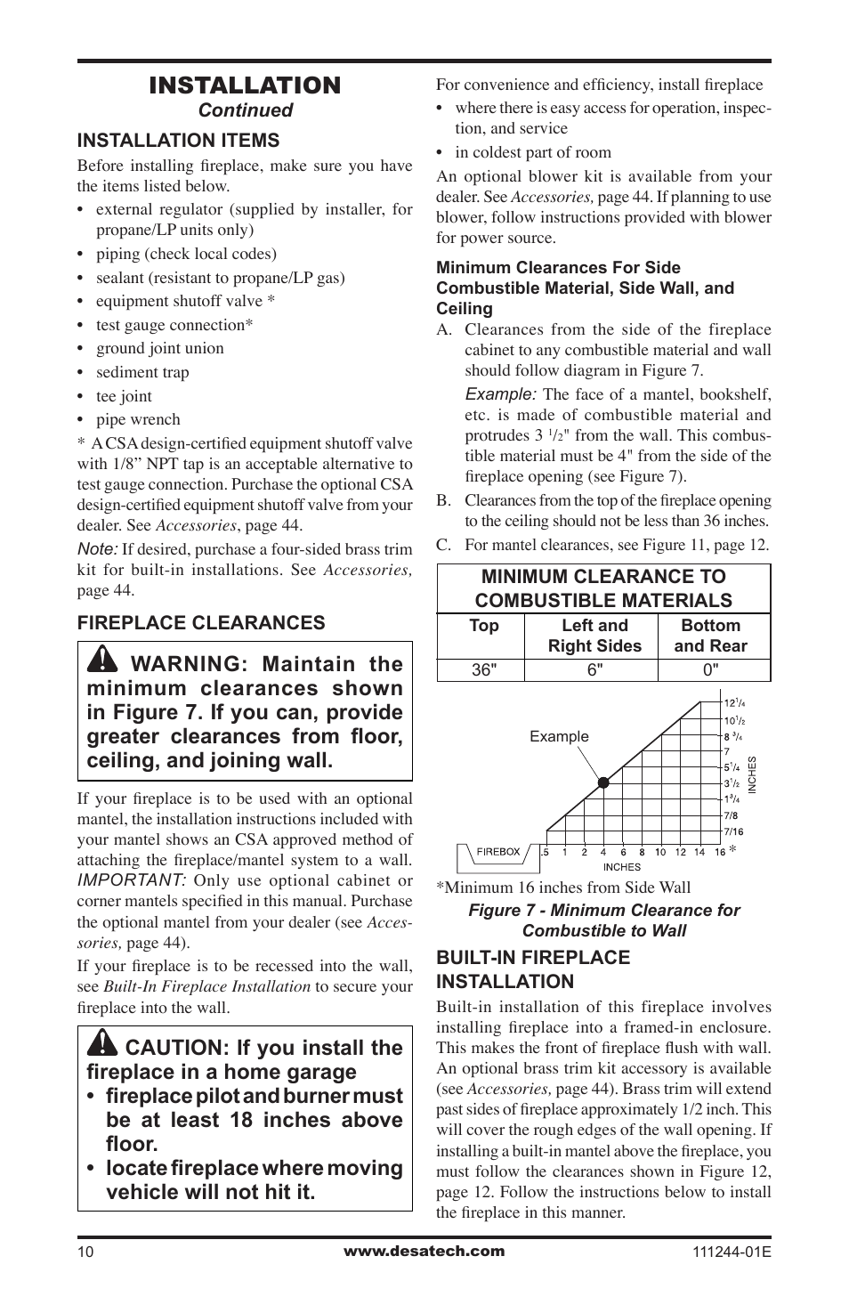 Installation | Desa DCFTNA User Manual | Page 10 / 48