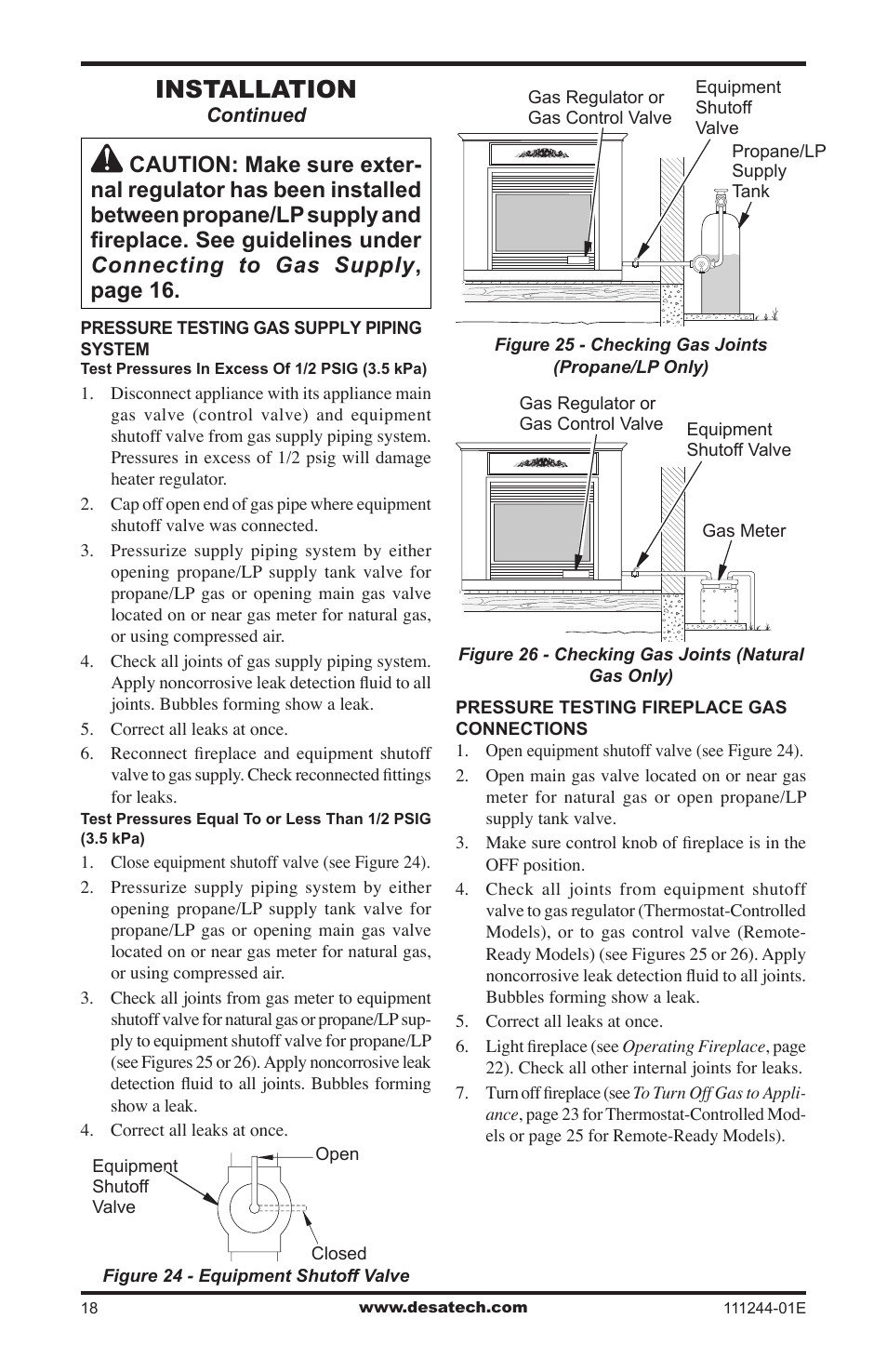 Installation | Desa DCFTNA User Manual | Page 18 / 48