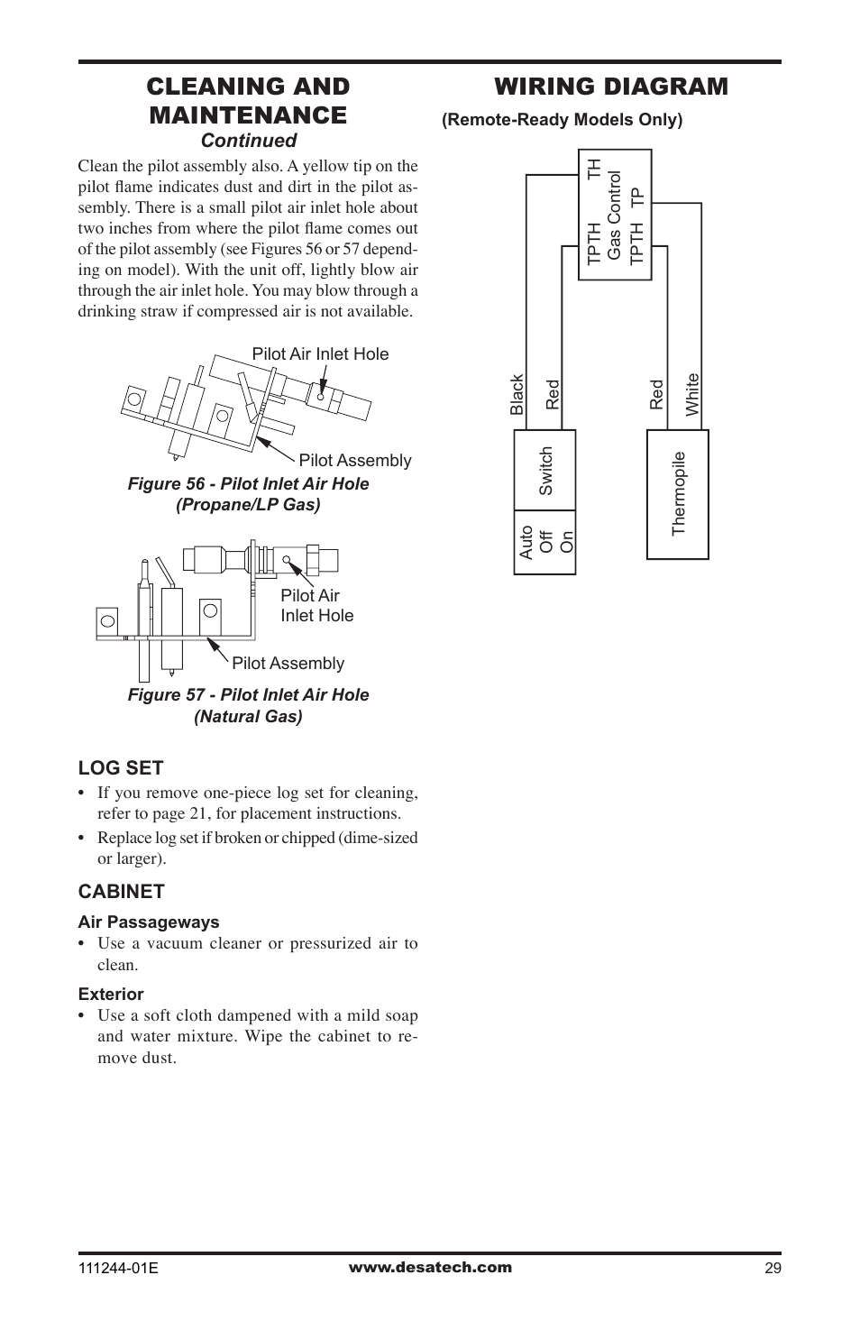 Wiring diagram, Cleaning and maintenance | Desa DCFTNA User Manual | Page 29 / 48