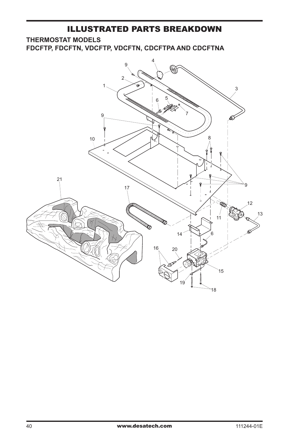 Illustrated parts breakdown | Desa DCFTNA User Manual | Page 40 / 48