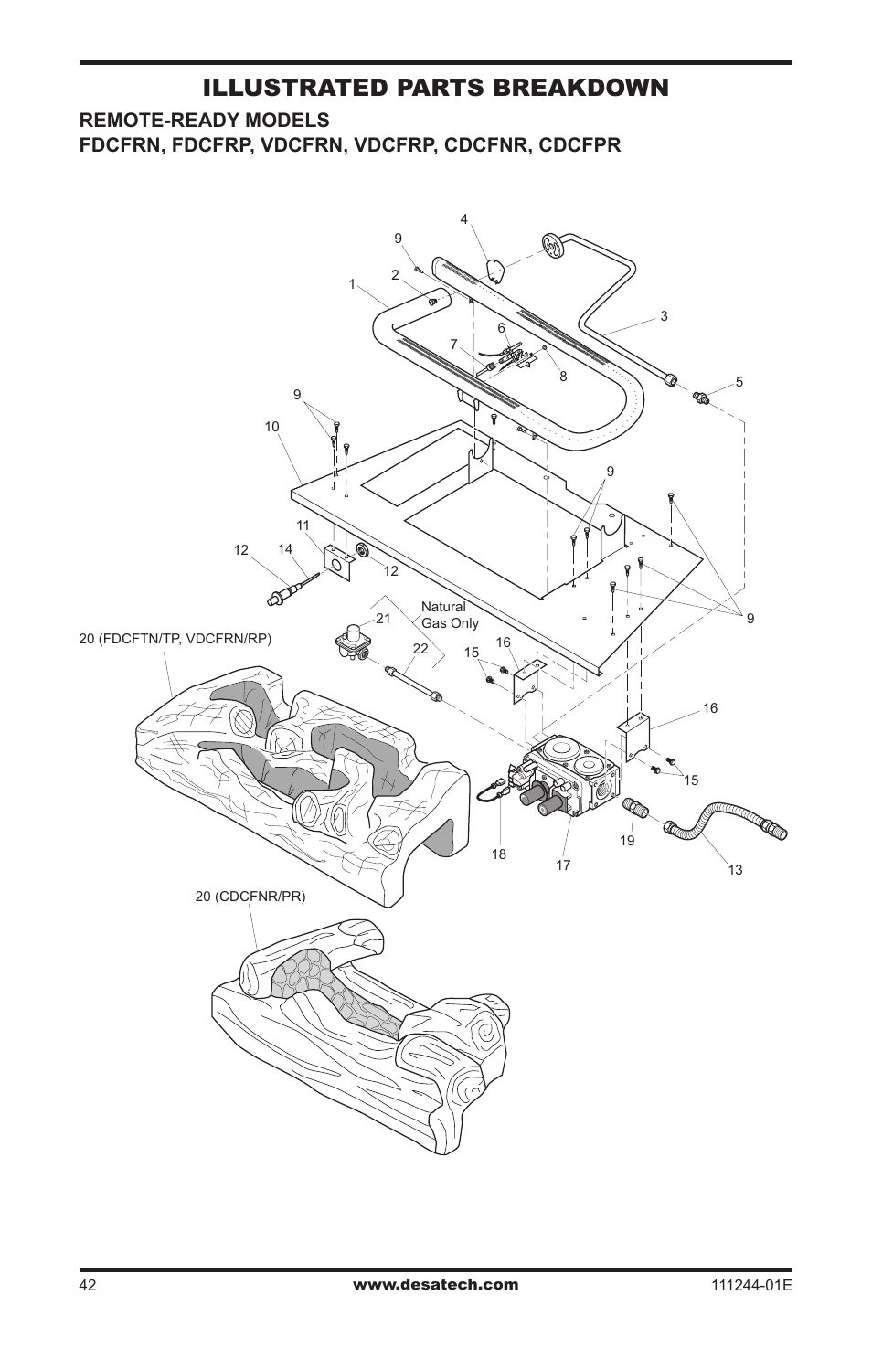 Illustrated parts breakdown | Desa DCFTNA User Manual | Page 42 / 48