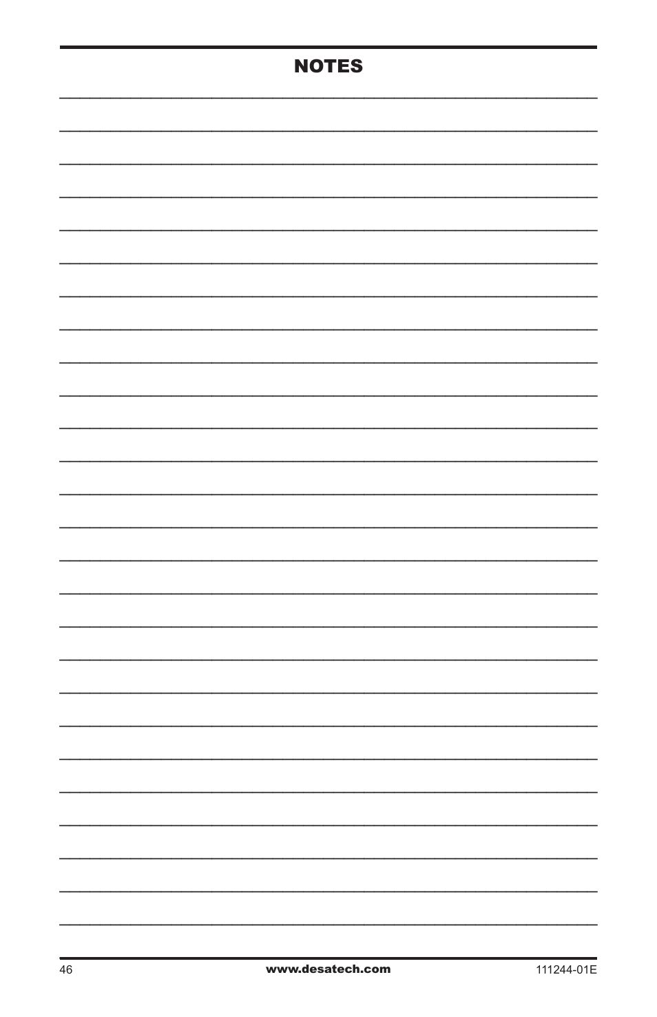 Desa DCFTNA User Manual | Page 46 / 48