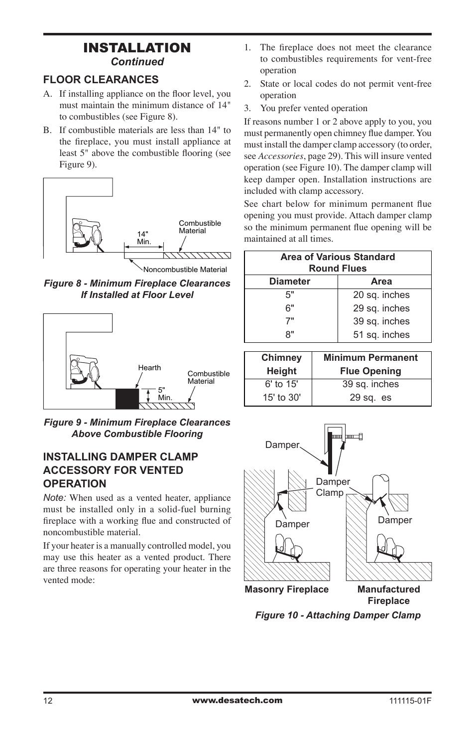 Installation | Desa VML27PR User Manual | Page 12 / 32