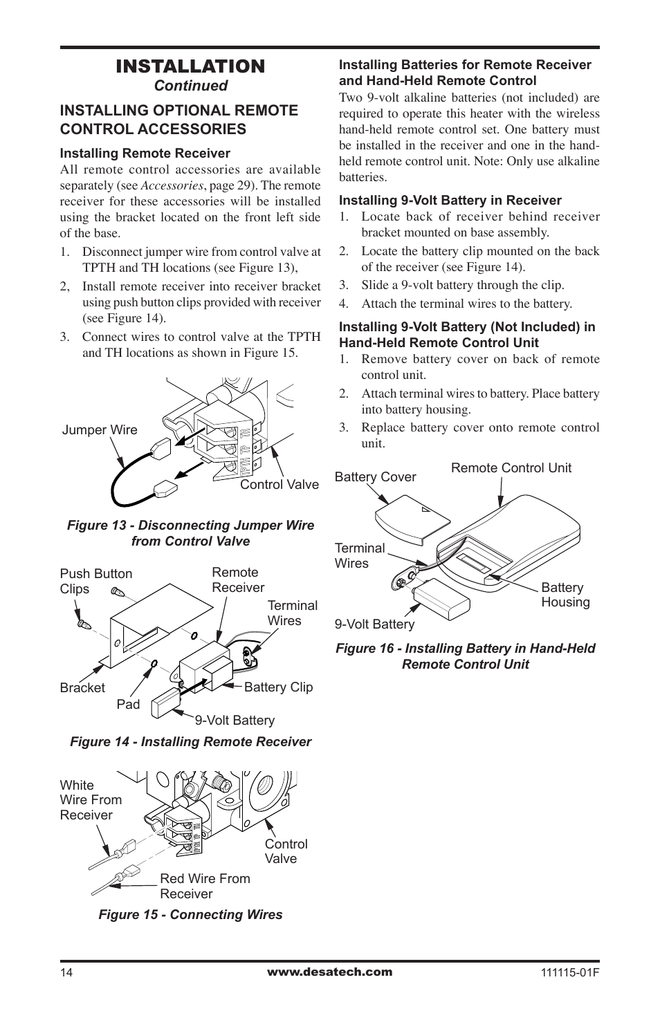 Installation | Desa VML27PR User Manual | Page 14 / 32