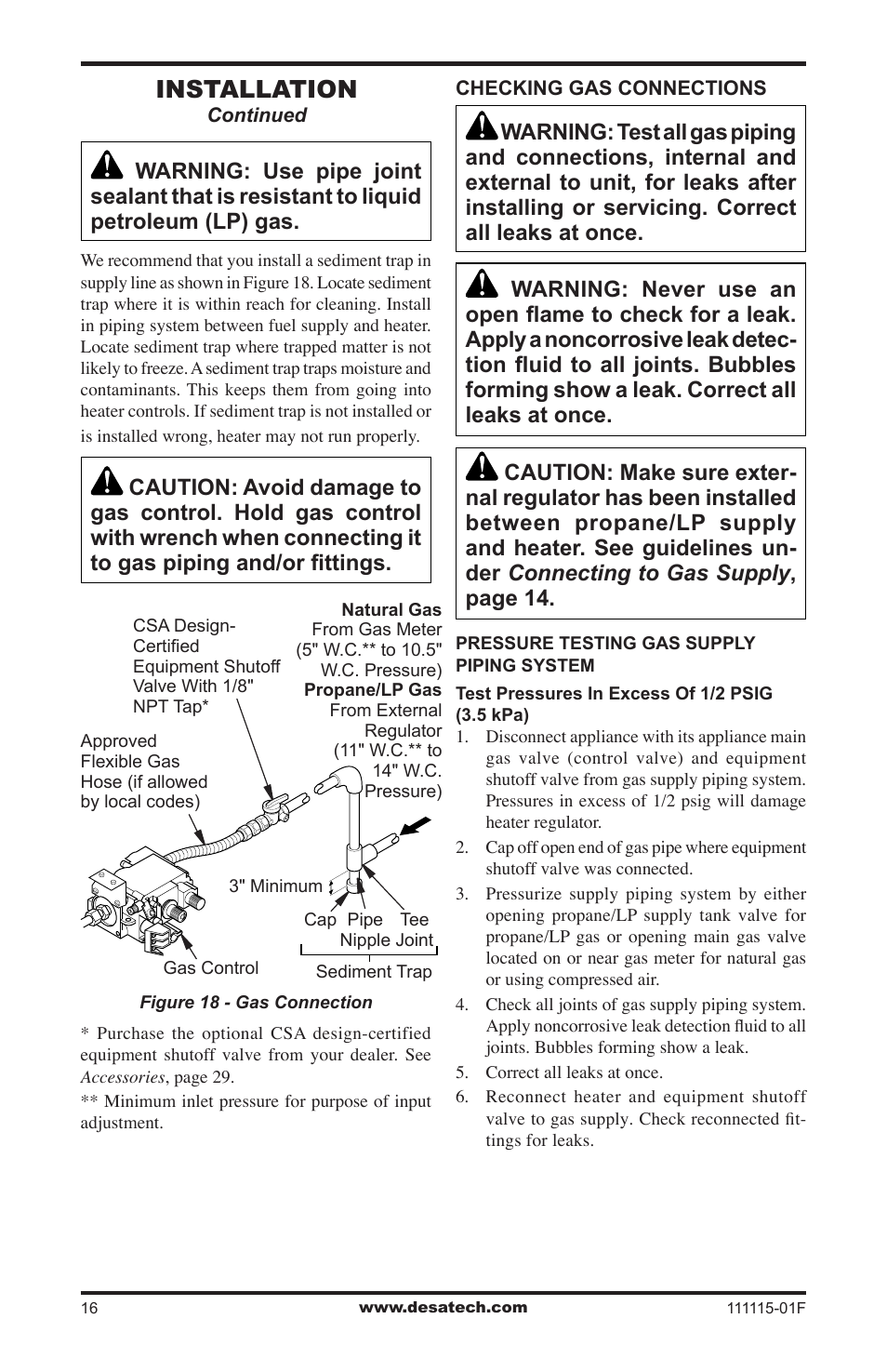 Installation | Desa VML27PR User Manual | Page 16 / 32